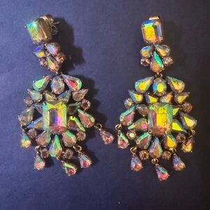 J. Crew Iridescent Crystal Drop Chandelier Earrings